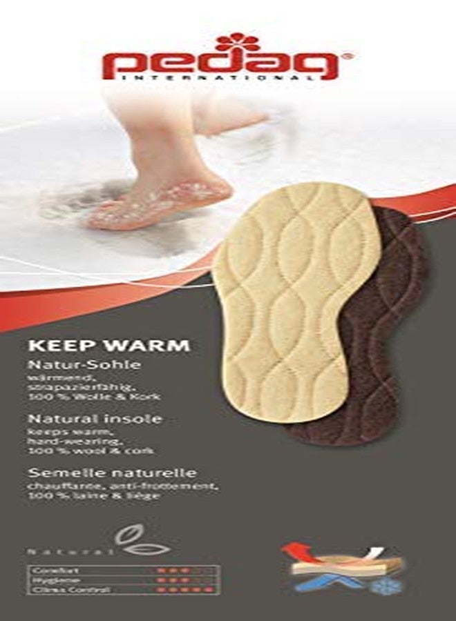 pedag Keep Warm Wool Insoles, Handmade in Germany, Sweat Wicking Top Layer, Insulating Cork Core, Felt Sole, Trim to Fit, Men US 11 / EU 44 - Image 4